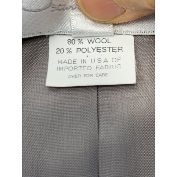 70s VTG Sz 12 Oscar De La Renta Pant Suit Wool Flannel Chalkstripe Wide Leg 6722 - Picture 6 of 14